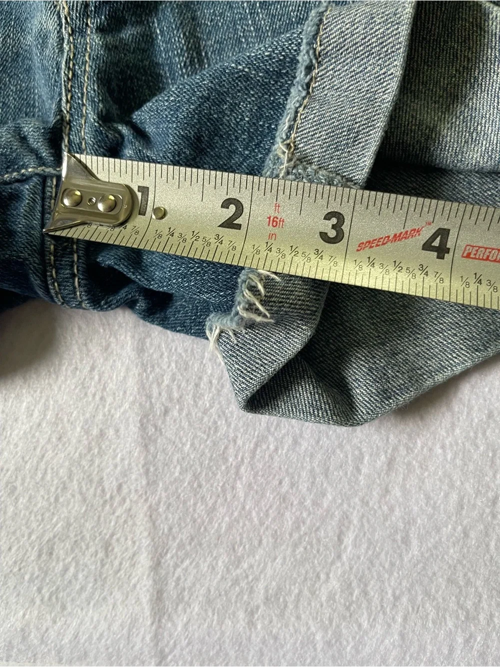 Aeropostale Women's Faded Blue Distressed Denim Shorts
